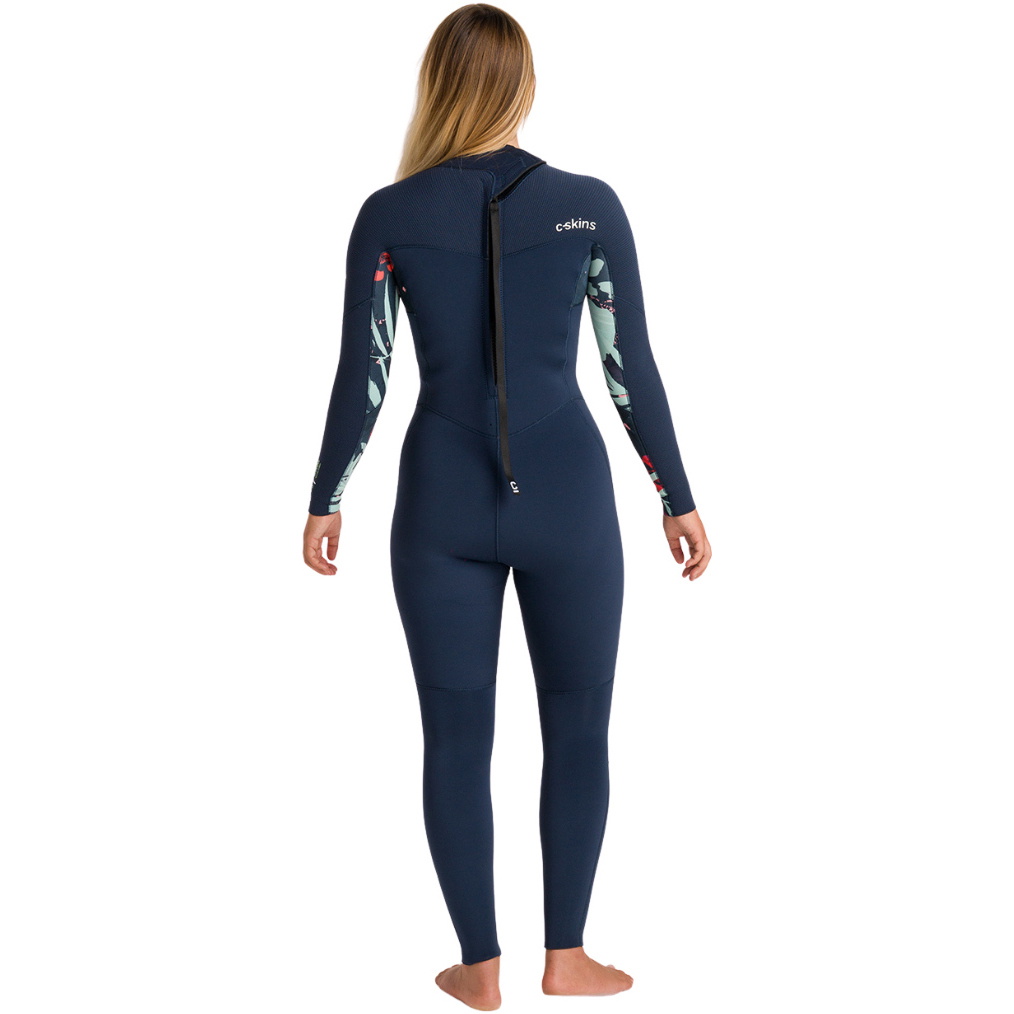 2026 C-Skins Womens NuWave Solace 4/3mm Back Zip Wetsuit C-NSO43WBZ - Bluestone / Bluestone X